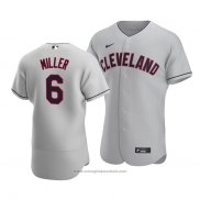 Maglia Baseball Uomo Cleveland Indians Owen Miller Autentico Road Grigio