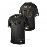 Maglia Baseball Uomo Cleveland Indians Personalizzate 2019 Golden Edition V Neck Nero