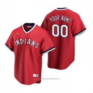 Maglia Baseball Uomo Cleveland Indians Personalizzate Cooperstown Collection Road Rosso