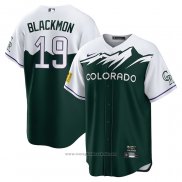 Maglia Baseball Uomo Colorado Rockies Charlie Blackmon 2022 City Connect Replica Verde