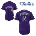 Maglia Baseball Uomo Colorado Rockies Corey Dickerson 6 Viola Alternato Cool Base