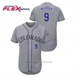 Maglia Baseball Uomo Colorado Rockies Daniel Murphy Autentico Collection Flex Base Grigio