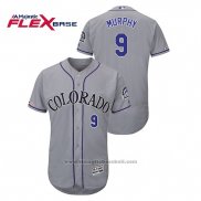 Maglia Baseball Uomo Colorado Rockies Daniel Murphy Autentico Collection Flex Base Grigio