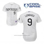 Maglia Baseball Uomo Colorado Rockies Dj Lemahieu 9 Bianco Home Cool Base