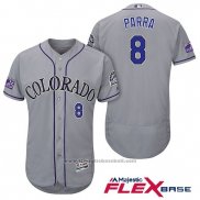 Maglia Baseball Uomo Colorado Rockies Gerardo Parra 8 Grigio Autentico Collection Flex Base