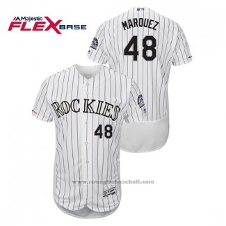 Maglia Baseball Uomo Colorado Rockies German Marquez Autentico Collection Flex Base Bianco