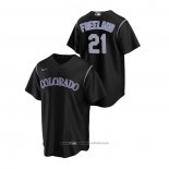 Maglia Baseball Uomo Colorado Rockies Kyle Freeland Replica Alternato Nero