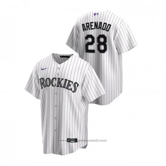 Maglia Baseball Uomo Colorado Rockies Nolan Arenado Replica Home Bianco