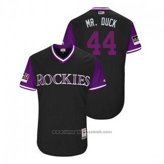 Maglia Baseball Uomo Colorado Rockies Tyler Anderson 2018 LLWS Players Weekend Mr. Duck Nero