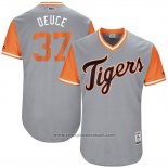 Maglia Baseball Uomo Detroit Tigers 2017 Little League World Series Jim Adduci Grigio