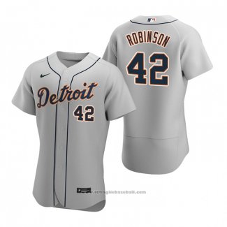 Maglia Baseball Uomo Detroit Tigers Jackie Robinson Autentico 2020 Road Grigio