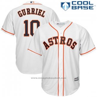 Maglia Baseball Uomo Houston Astros 10 Yuli Gurriel Bianco Cool Base