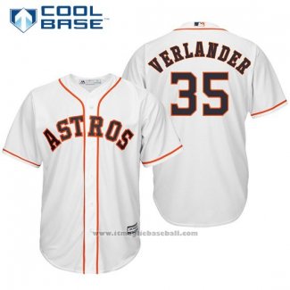 Maglia Baseball Uomo Houston Astros 35 Justin Verlander Bianco Home Giocatore Cool Base