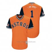 Maglia Baseball Uomo Houston Astros Carlos Correa 2018 LLWS Players Weekend I Am Groot Orange