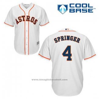 Maglia Baseball Uomo Houston Astros George Springer 4 Bianco Home Cool Base