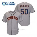 Maglia Baseball Uomo Houston Astros J.r. Richard 50 Grigio Cool Base