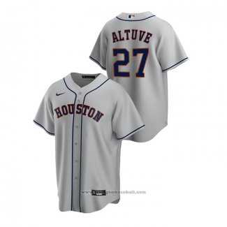 Maglia Baseball Uomo Houston Astros Jose Altuve Replica Road Grigio