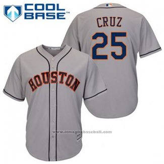 Maglia Baseball Uomo Houston Astros Jose Cruz Jr. 25 Grigio Cool Base