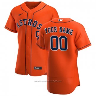 Maglia Baseball Uomo Houston Astros Personalizzate Alternato Autentico Arancione