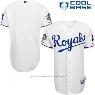 Maglia Baseball Uomo Kansas City Royals Bianco Cool Base Giocatore Autentico