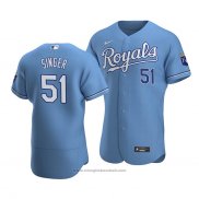 Maglia Baseball Uomo Kansas City Royals Brady Singer Alternato Autentico Blu2