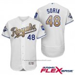 Maglia Baseball Uomo Kansas City Royals Campeones 48 Joakim Soria Flex Base Or