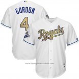 Maglia Baseball Uomo Kansas City Royals Campeones 4 Alex Gordon Cool Base Or