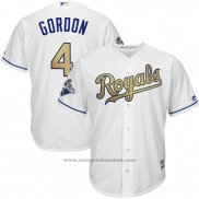 Maglia Baseball Uomo Kansas City Royals Campeones 4 Alex Gordon Cool Base Or