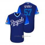 Maglia Baseball Uomo Kansas City Royals Glenn Sparkman 2018 LLWS Players Weekend Sparky Blu