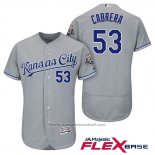 Maglia Baseball Uomo Kansas City Royals Melky Cabrera Grigio Flex Base