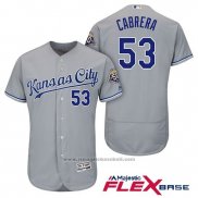 Maglia Baseball Uomo Kansas City Royals Melky Cabrera Grigio Flex Base