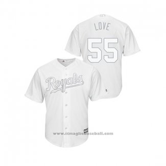 Maglia Baseball Uomo Kansas City Royals Richard Lovelady019 Players Weekend Love Replica Bianco