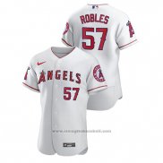 Maglia Baseball Uomo Los Angeles Angels Hansel Robles Autentico Bianco