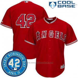 Maglia Baseball Uomo Los Angeles Angels Jackie Robinson Cool Base Rosso