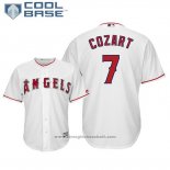 Maglia Baseball Uomo Los Angeles Angels Zack Cozart Cool Base Home Bianco