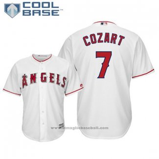 Maglia Baseball Uomo Los Angeles Angels Zack Cozart Cool Base Home Bianco