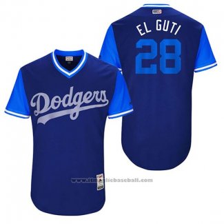 Maglia Baseball Uomo Los Angeles Dodgers 2017 Little League World Series Franklin Gutierrez Blu