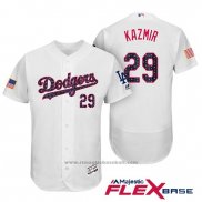 Maglia Baseball Uomo Los Angeles Dodgers 2017 Stelle e Strisce Scott Kazmir Bianco Flex Base