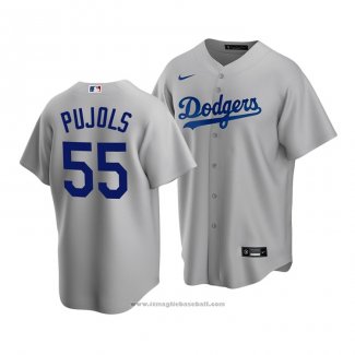 Maglia Baseball Uomo Los Angeles Dodgers Albert Pujols Replica Grigio2