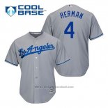 Maglia Baseball Uomo Los Angeles Dodgers Babe Herman 4 Grigio Cool Base