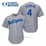 Maglia Baseball Uomo Los Angeles Dodgers Babe Herman 4 Grigio Cool Base