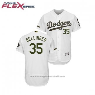 Maglia Baseball Uomo Los Angeles Dodgers Cody Bellinger 2018 Memorial Day Flex Base Bianco