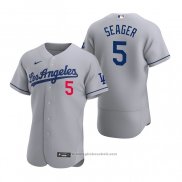 Maglia Baseball Uomo Los Angeles Dodgers Corey Seager Autentico 2020 Road Grigio