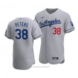 Maglia Baseball Uomo Los Angeles Dodgers Dj Peters Autentico Road Grigio