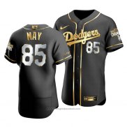 Maglia Baseball Uomo Los Angeles Dodgers Dustin May Black 2020 World Series Champions Golden Limited Autentico