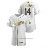 Maglia Baseball Uomo Los Angeles Dodgers Enrique Hernandez Golden Edition Autentico Bianco