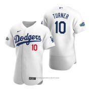 Maglia Baseball Uomo Los Angeles Dodgers Justin Turner Autentico 2020 Primera Bianco