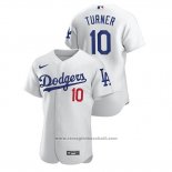 Maglia Baseball Uomo Los Angeles Dodgers Justin Turner Autentico Bianco