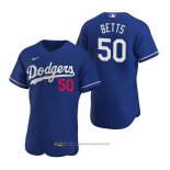Maglia Baseball Uomo Los Angeles Dodgers Mookie Betts Autentico 2020 Alternato Blu
