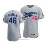 Maglia Baseball Uomo Los Angeles Dodgers Tony Gonsolin 2020 Autentico Alternato Grigio